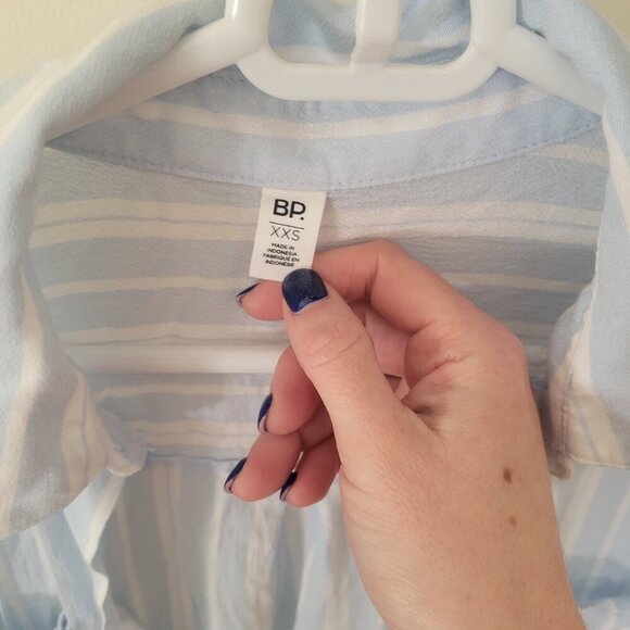 BP Women’s Light Blue Striped Button-Down Top – Size XXS (EUC) - Picture 5 of 5